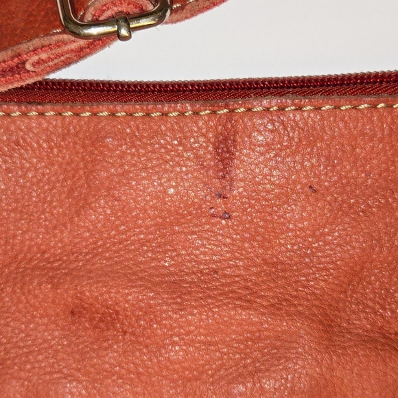 Fossil Leather Burnt Orange Crossbody Shoulder Bag - Picture 2 of 12